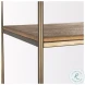 Braxton Light Brown Wood And Dark Aged Brass Metal 4 Door Shelving Unit