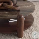 Jovia Cappuccino Marble And Brown Mango Wood Round Coffee Table