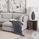 Bianca White Marble And Dark Brown Wood Accent Table