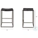 Clarissa Black Woven Leather Counter Height Stool