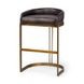 Hollyfield II Black Upholstered Barstool with Nailhead Trim