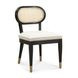Cosette Black Dining Chair Upholstered in Cream Performance Linen