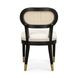 Cosette Black Dining Chair Upholstered in Cream Performance Linen