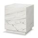 Matteo White and Gray Marble Top Square Side Table