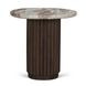 Marbrello Pink and Espresso Brown Marble Top Round Side Table