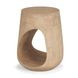 Cove Light Brown Round Sculptural Open Side Table