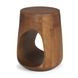 Cove Brown Round Sculptural Open Side Table