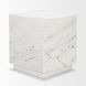 Matteo White and Gray Marble Top Square Side Table