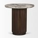 Marbrello Pink and Espresso Brown Marble Top Round Side Table