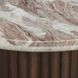 Marbrello Pink and Espresso Brown Marble Top Round Side Table