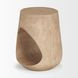 Cove Light Brown Round Sculptural Open Side Table