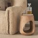 Cove Light Brown Round Sculptural Open Side Table