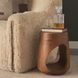 Cove Brown Round Sculptural Open Side Table