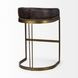 Hollyfield II Black Upholstered Barstool with Nailhead Trim