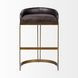 Hollyfield II Black Upholstered Barstool with Nailhead Trim