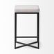 Frodo White Upholstered Barstool