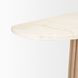 Marbrello Botticino and Light Brown D Shape Marble Top Console Table