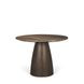 Allyson Dark Brown and Cappuccino 42" Round Marble Top Dining Table