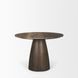 Allyson Dark Brown and Cappuccino 42" Round Marble Top Dining Table