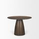 Allyson Dark Brown and Cappuccino 42" Round Marble Top Dining Table