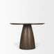 Allyson Dark Brown and Cappuccino 42" Round Marble Top Dining Table