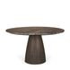 Allyson Dark Brown and Cappuccino 54" Round Marble Top Dining Table
