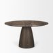 Allyson Dark Brown and Cappuccino 54" Round Marble Top Dining Table