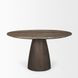 Allyson Dark Brown and Cappuccino 54" Round Marble Top Dining Table