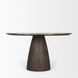 Allyson Dark Brown and Cappuccino 54" Round Marble Top Dining Table