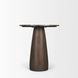 Allyson Dark Brown and Cappuccino 32" Round Marble Top Dining Table