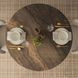 Allyson Dark Brown and Cappuccino 42" Round Marble Top Dining Table