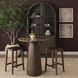 Allyson Dark Brown and Cappuccino 32" Round Marble Top Dining Table