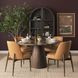 Allyson Dark Brown and Cappuccino 54" Round Marble Top Dining Table