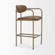 Parker Brown Leather Upholstered Counter Height Stool