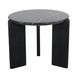 Rumer Black Round Marble Top Side Table