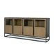 Sloan Light Brown and Black 4 Door Sideboard