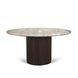 Marbrello Espresso and Pink 60" Round Marble Top Dining Table
