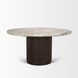 Marbrello Espresso and Pink 60" Round Marble Top Dining Table