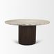Marbrello Espresso and Pink 60" Round Marble Top Dining Table
