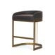 Hollyfield II Charcoal Brown Leather Upholstered Counter Height Stool with Nailhead Trim