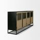Sloan Light Brown and Black 4 Door Sideboard