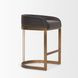 Hollyfield II Charcoal Brown Leather Upholstered Counter Height Stool with Nailhead Trim