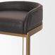 Hollyfield II Charcoal Brown Leather Upholstered Counter Height Stool with Nailhead Trim