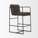 Stamford Charcoal Leather Upholstered Counter Height Stool