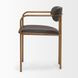 Parker Charcoal and Brown Leather Upholstered Dining Chair