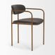 Parker Charcoal and Brown Leather Upholstered Dining Chair