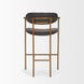 Parker Charcoal Brown Leather Upholstered Counter Height Stool