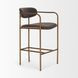 Parker Charcoal Brown Leather Upholstered Counter Height Stool