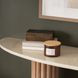 Marbrello Botticino and Light Brown D Shape Marble Top Console Table