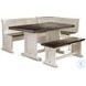 Autumn Echo White 75" Breakfast Nook Dining Set